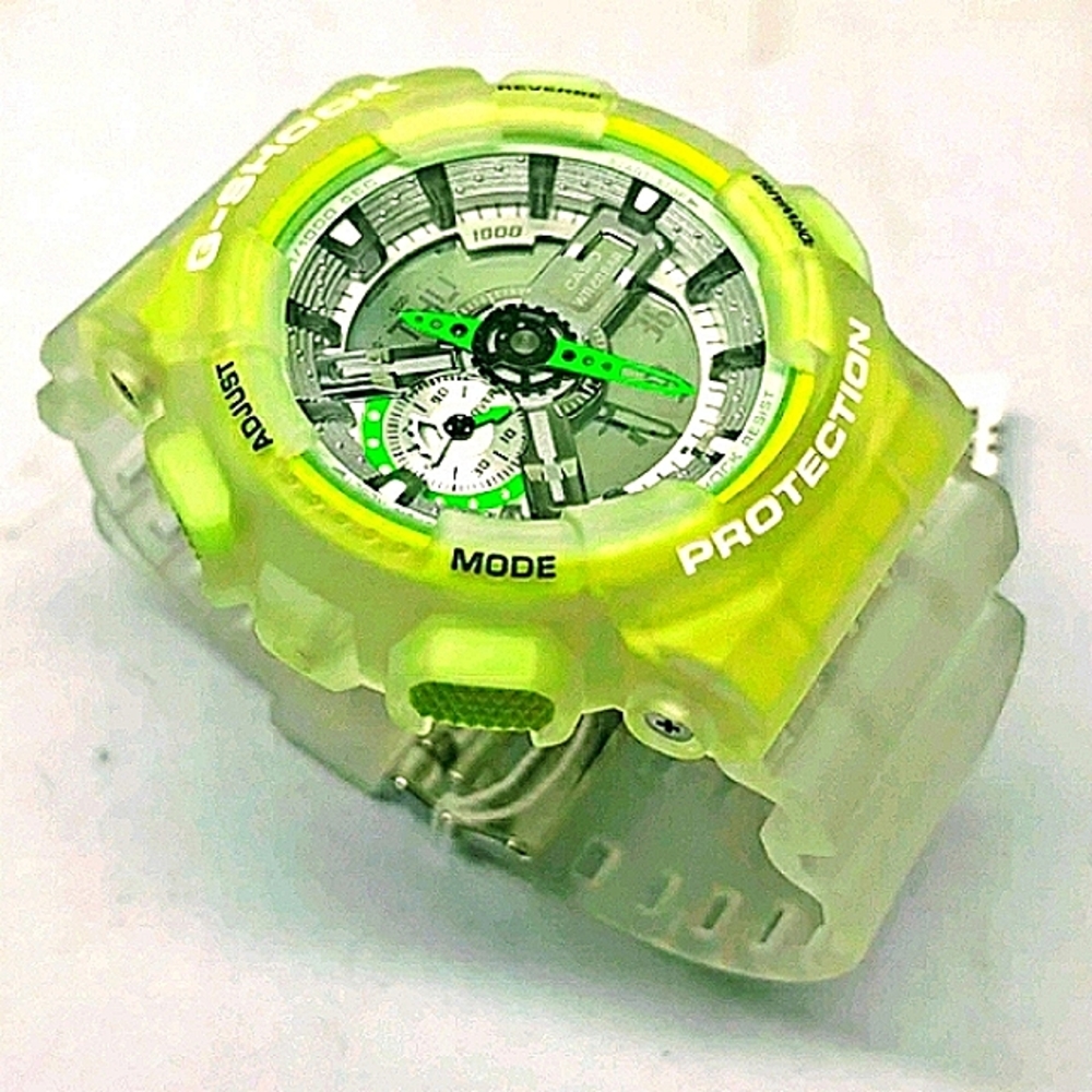 Casio Neon Green Glow & Transparent G-Shock ⌚ - Picture 5 of 9